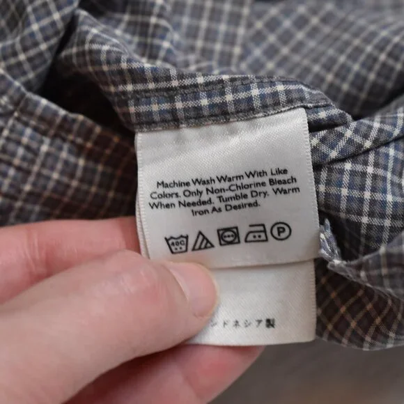 Eddie Bauer Mens Sz M 100% Baumwolle Cotton Plaid Button Down Shirt Office Work - Picture 10 of 16